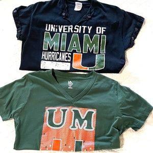 University of Miami T shirts